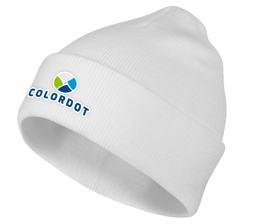 Pletená zimní čepice s logem